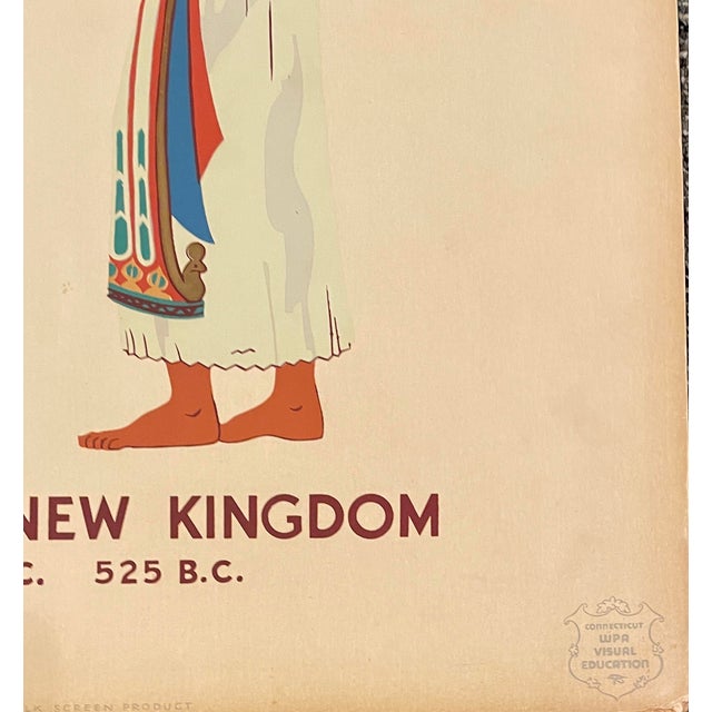 WPA screen print of Egypt's New Kingdom 1580-525 BC from the Connecticut Works Project Administration (WPA). Printed on...
