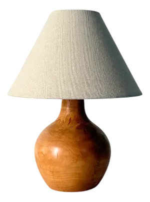 Vintage Scandinvian Hand Turned Maple Wood Table Lamp, 1960