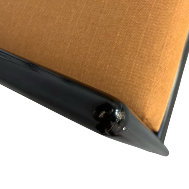 Black Lacquer Dining Chairs in Orange Upholstery Attributed to t.h. Robsjohn-Gibbings for Widdicomb For Sale - Image 14 of 14