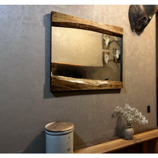 Custom Live Edge Walnut Mirror – Handcrafted Rustic Elegance for Your Home For Sale - Image 6 of 7
