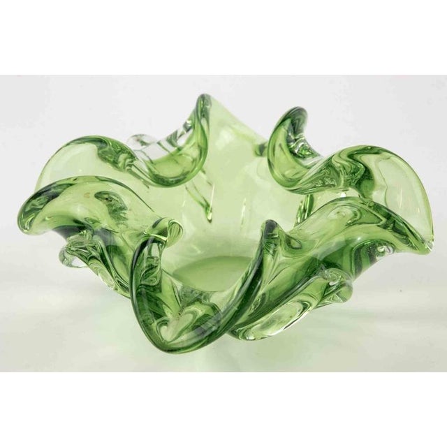 Vintage Murano Green Glass Ashtray, Italy, 1970s For Sale - Image 3 of 7