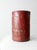 This is a late 19th century antique metal flour bin. The large red tin bin features a decorative floral design across the...