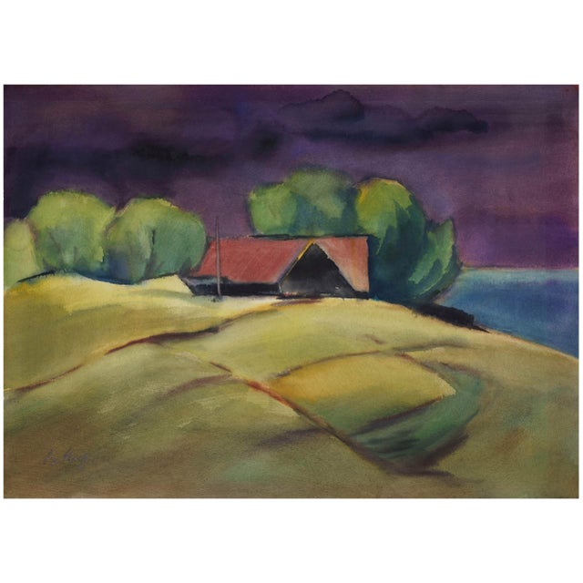Fritz Kohlstädt, Gehöft auf Bornholm, 1990, Watercolor For Sale - Image 6 of 6