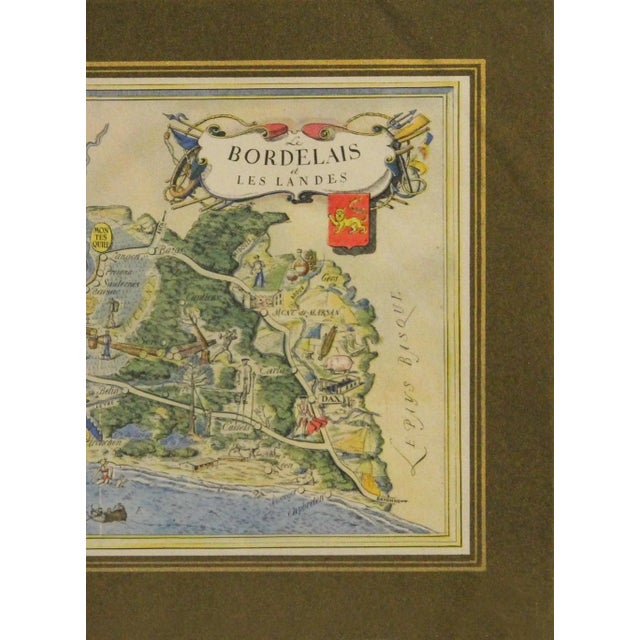 French 1960's French Vintage Mini Map, Le Bordelais Et Les Landes For Sale - Image 3 of 3