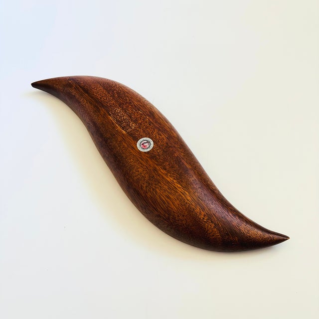 Long Vintage Curved Wood Tray For Sale - Image 9 of 10