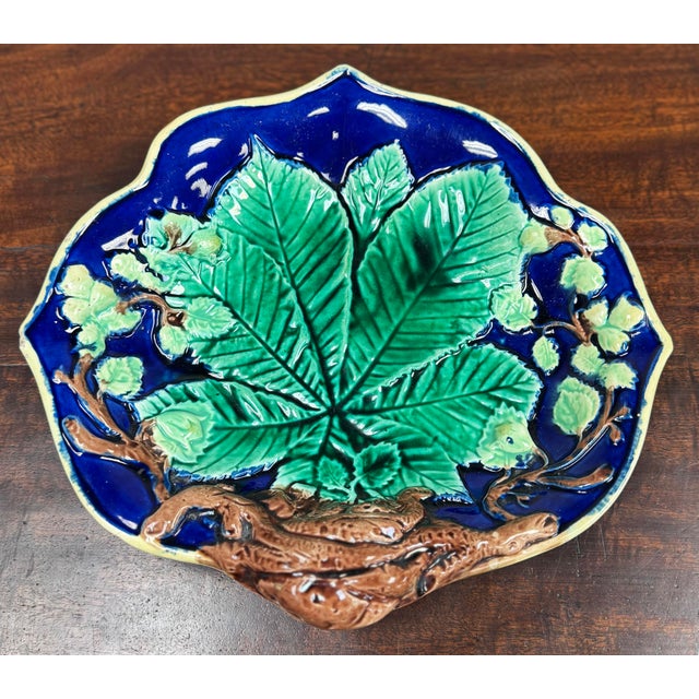 Majolica Antique Majolica Serving Dish For Sale - Image 4 of 10