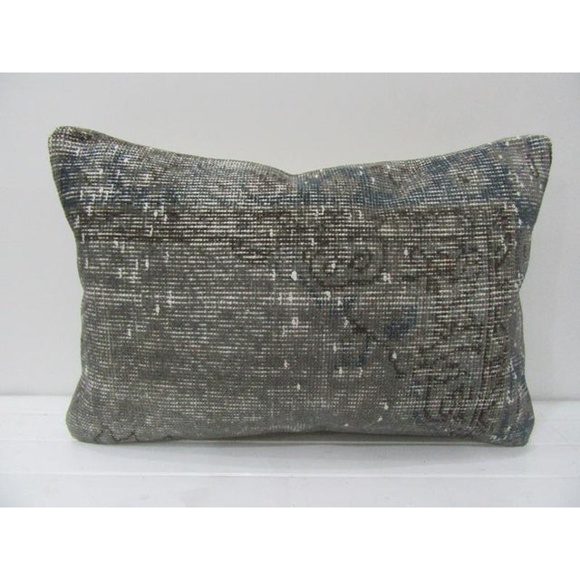 Turkish Handmade Decorative Gray Pillow Cover For Sale - Image 4 of 4