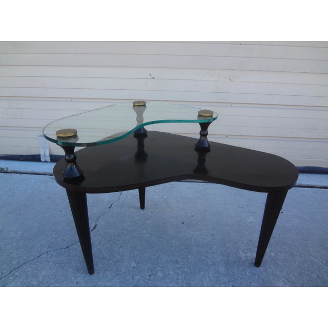 French Modern Cerused Two Tiered Table For Sale - Image 10 of 11