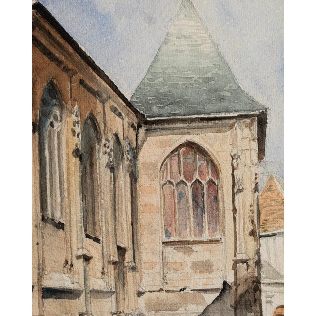 20th Century "St. Patrick's" Watercolor by E. Lesage For Sale - Image 9 of 9