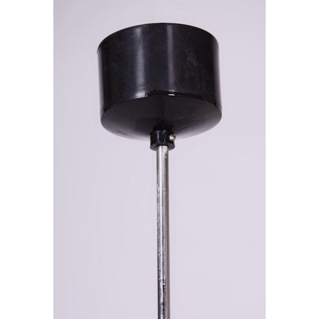 1960s Mid-Century Chandelier in Chrome, Blackened Steel, and Glass, Czech, 1960s For Sale - Image 5 of 9