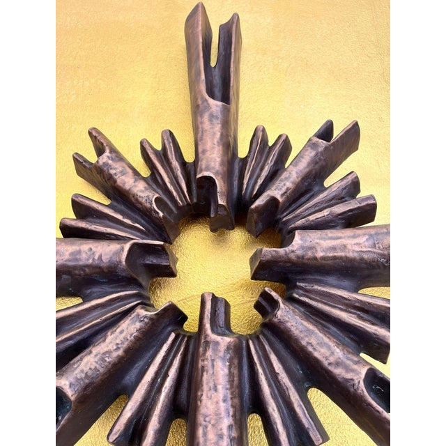 Metal Wolfgang Haaf, Monumental Brutalist Bronze Cross / Wall Sculpture Attributed to Walter Haaf Germany, 1960s, 1960s, Bronze For Sale - Image 7 of 18