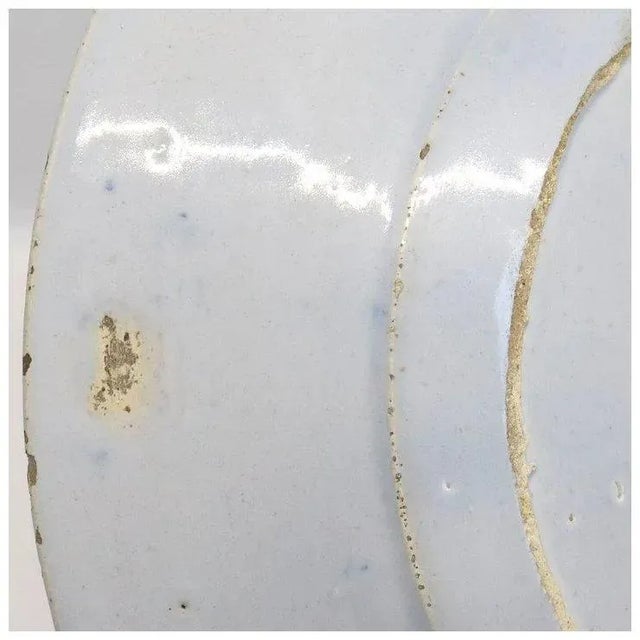 Dutch Delft Kraak Style Tin-glazed Earthenware Blue and White Peacock Plate For Sale In Denver - Image 6 of 7