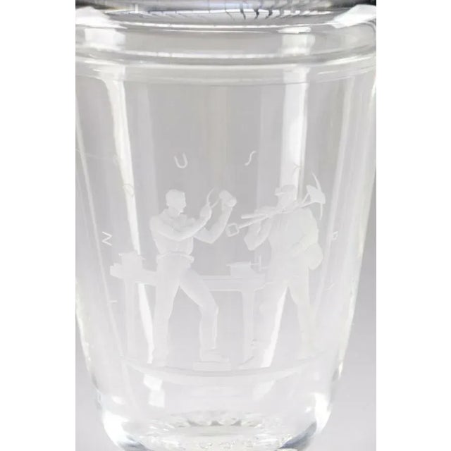 George Thompson Circa 1943 Steuben Art Glass Industry Covered Jar-Signed, Designed by Thompson & Waugh- a Large Steu For Sale - Image 4 of 7