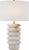 Modern Kelly Wearstler by Visual Comfort Signature Onda Medium Table Lamp in Alabaster with Linen Shade For Sale - Image 3 of 3