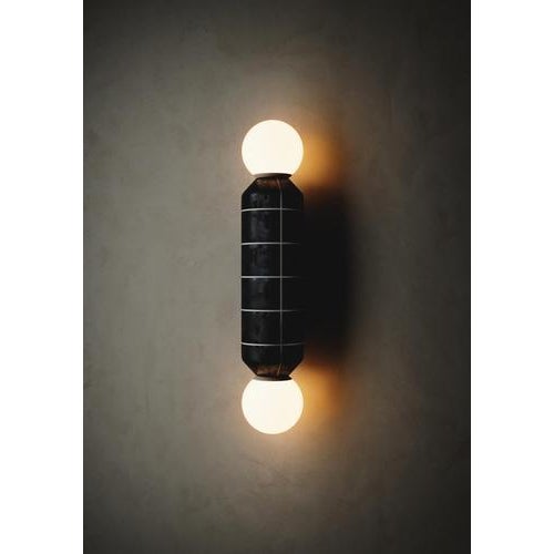 Navazi Medium Wall Lamp in Scorched Coal Ceramic and Glass by Svitanok For Sale - Image 4 of 18