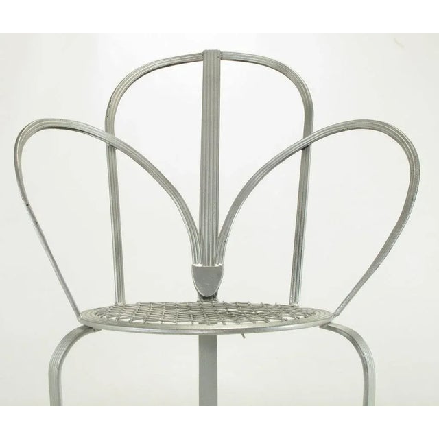 Incised Iron Three-Leg Side Chair For Sale - Image 9 of 11
