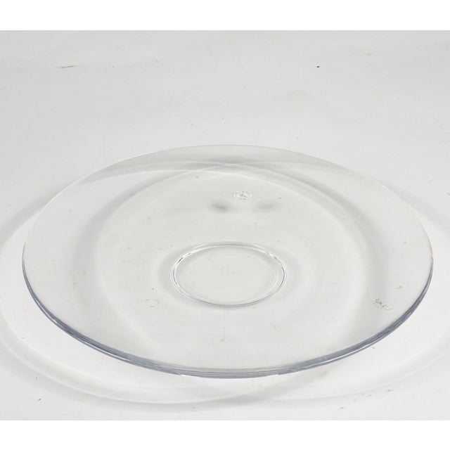 Transparent glass dish marked Duccio Di Segna important glassware of Siena that produce objects of high quality and design...