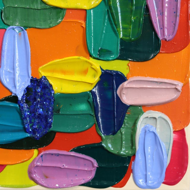 A Bold Moment - Original Textured Abstract Acrylic and Glitter Painting on Canvas by Shiri Phillips For Sale - Image 4 of 9