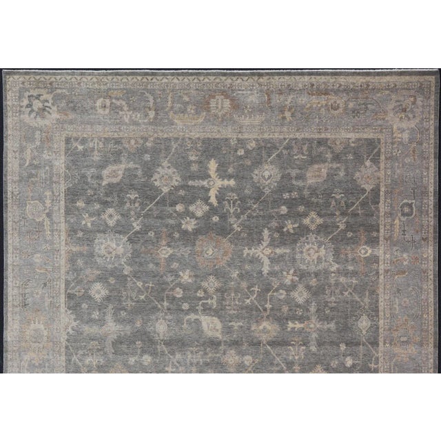 2010s Large Hand-Knotted Oushak Wool Rug by Keivan Woven Arts 11'10 X 15'2 For Sale - Image 5 of 12