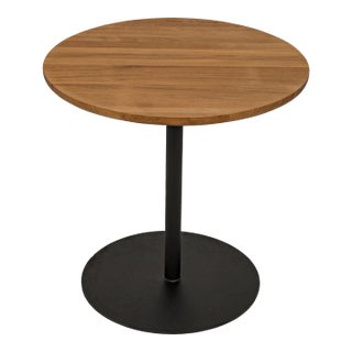 NOIR Ford Small Teak Side Table with Black Metal Base For Sale