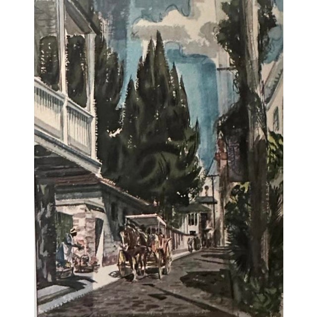 This rare vintage lithograph is titled "New Orleans Scene" by Doris Totten Chase Doris Chase is a female member of the...