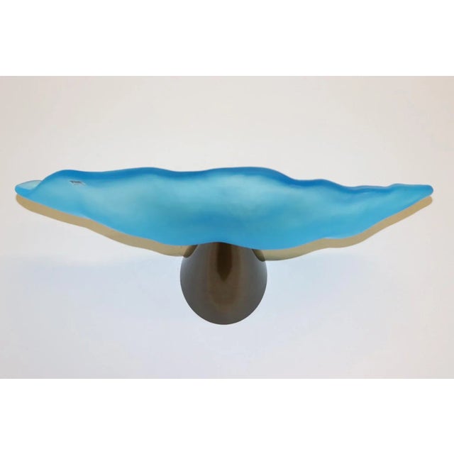 Carlo Nason "Lithos" Aquamarine Murano Hand Cast Glass Wall Lamp, Mid-Century Modern For Sale - Image 13 of 13