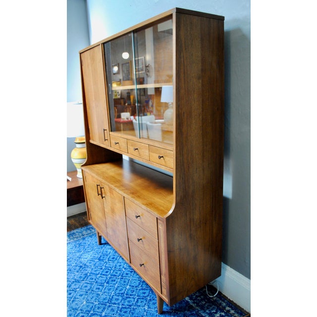 Mid Century Modern Walnut Hutch/China by Kroehler Chairish