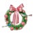 One-of-a-Kind Christmas Wreath With Vintage Mercury Glass Birds & Pink Ornaments For Sale