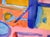 Blue, Pink & Red Abstract in Watercolor on Paper by Les Anderson For Sale - Image 4 of 6