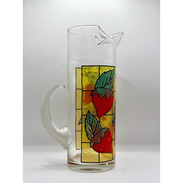 Vintage West Virginia Glass Strawberry Pitcher For Sale - Image 4 of 6