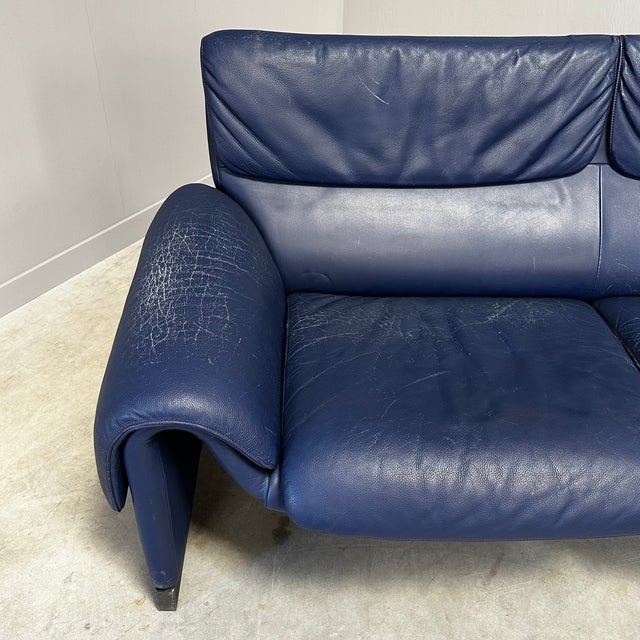 Vintage DS2011 Sofa in Blue Leather from de Sede, 1990s For Sale - Image 9 of 12