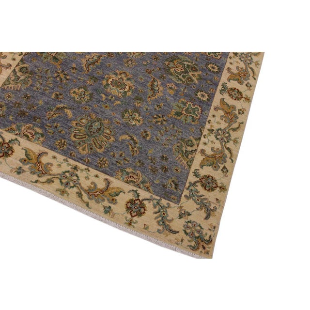 Contemporary 1990s Shabby Chic Kafkaz Grey Wool Rug - 5′6″ × 7′8″ For Sale - Image 3 of 8