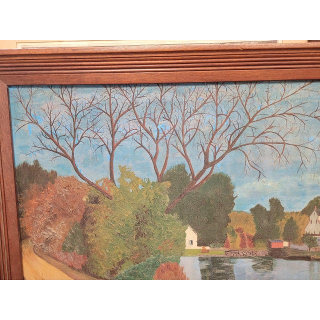 1940s Vintage Landscape Oil Painting For Sale - Image 5 of 9