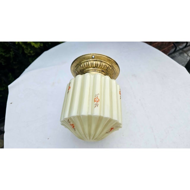 Art Deco Brass Ceiling Lamp, 1920s For Sale - Image 3 of 7