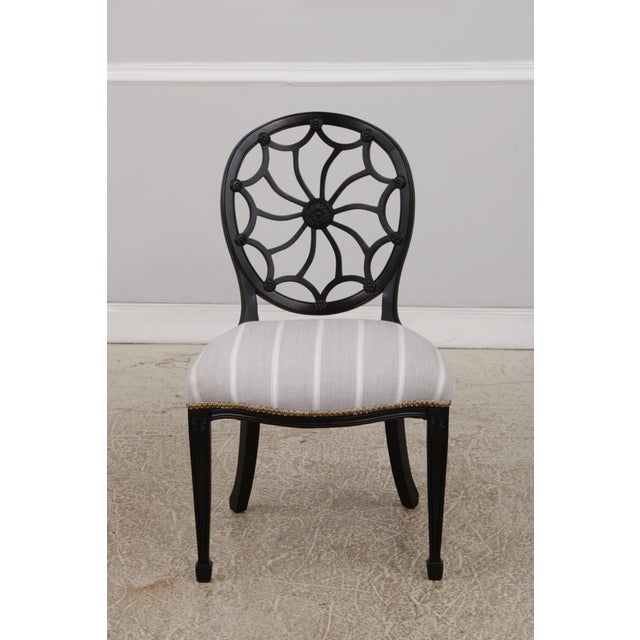 Set of 8 Spiral Web Back Dining Chairs For Sale - Image 17 of 18