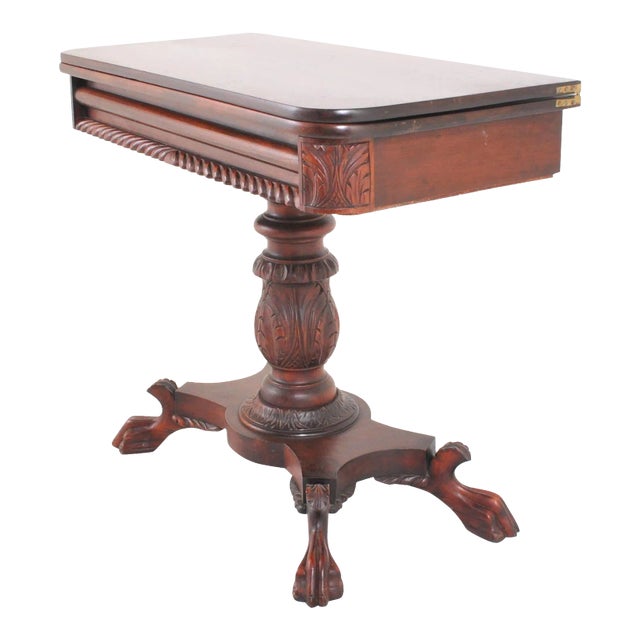 Antique American Late Federal/Empire Mahogany Tea/Games/Card Table, circa 1830 For Sale