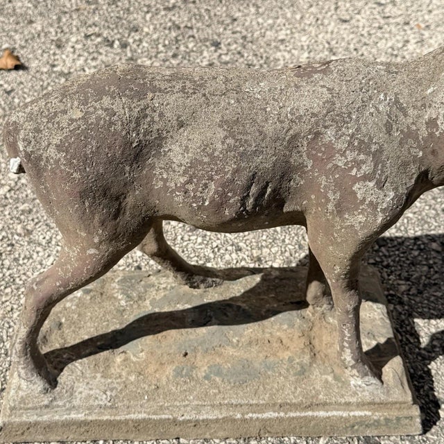 Vintage French Standing Deer Small 19" Cement Concrete Stone Garden Statue For Sale In Philadelphia - Image 6 of 16