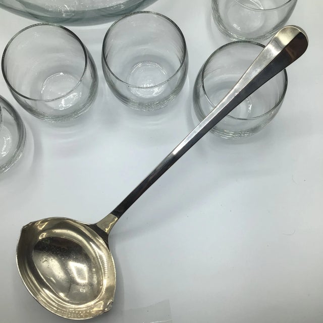 Crisa Punch Bowl 10 Signed Punch Cups and Silver Plated Italian Ladle - Set of 12 For Sale - Image 11 of 13