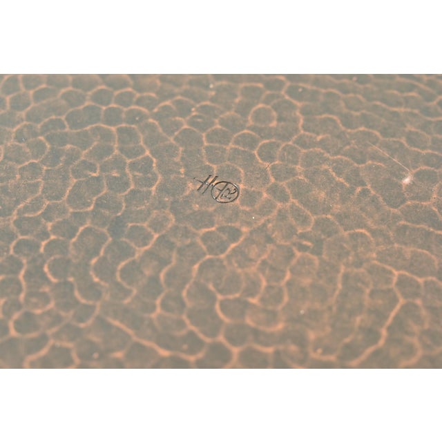 Roycroft Arts & Crafts Hammered Copper Handled Large Serving Tray, Circa 1920s For Sale - Image 10 of 11