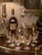 Elegant vintage handmade crystal decanter set produced in the former Soviet Union during the 1960s or 1970s. This striking...