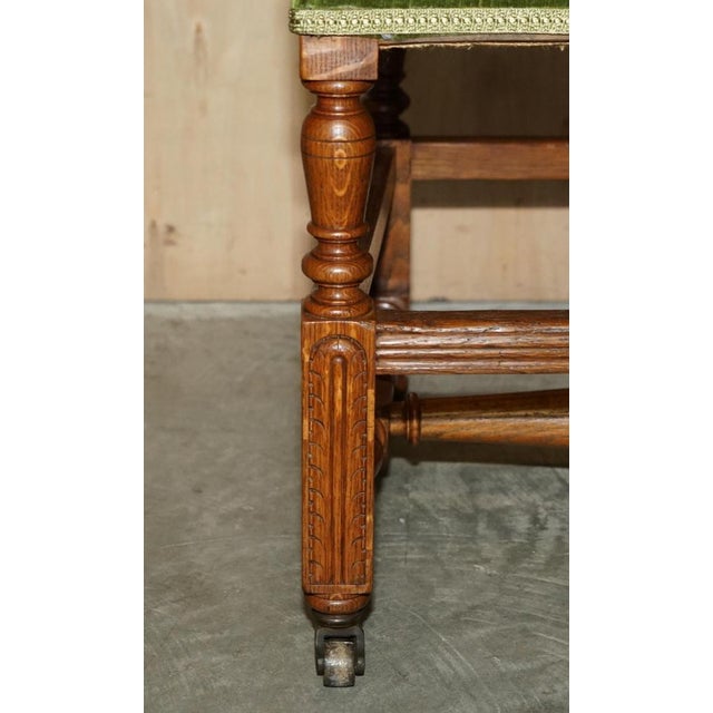 Antique Victorian Green Desk Chair from Edward & Roberts For Sale - Image 11 of 18