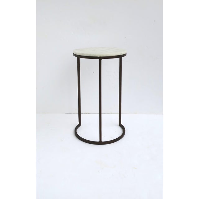 Brown Granite Marble Bronzed Side Drinks Table For Sale - Image 8 of 9