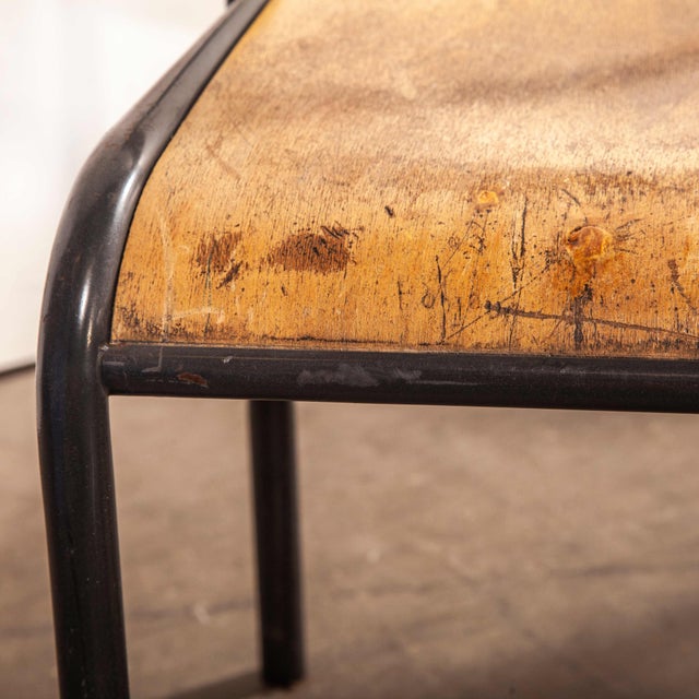 Brown French Stacking Dining Chairs from Mullca, 1960s, Set of 4 For Sale - Image 8 of 13