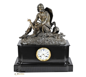 Marble and Bronze Terminal Pendulum from Viel & Delrue