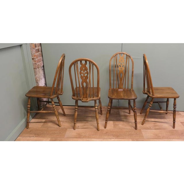 Country Kitchen Wheel Back Dining Chairs, 1960, Set of 4 For Sale - Image 4 of 6