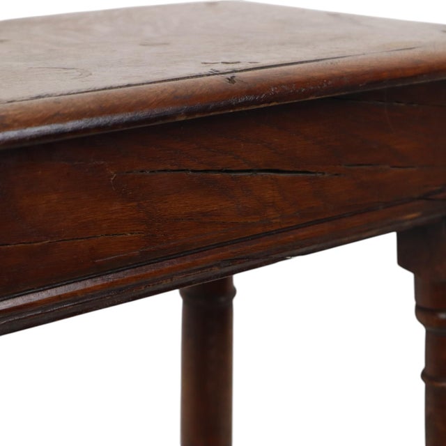Antique Oak English Joint Stool For Sale - Image 5 of 18