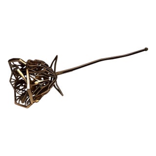 Ahmeau Contemporary Geometric Bronze Rose Sculpture - "Love" For Sale