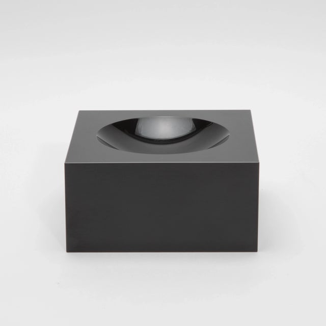 2020s Crystal Black Convex Bowl by Ka Glass For Sale - Image 5 of 7