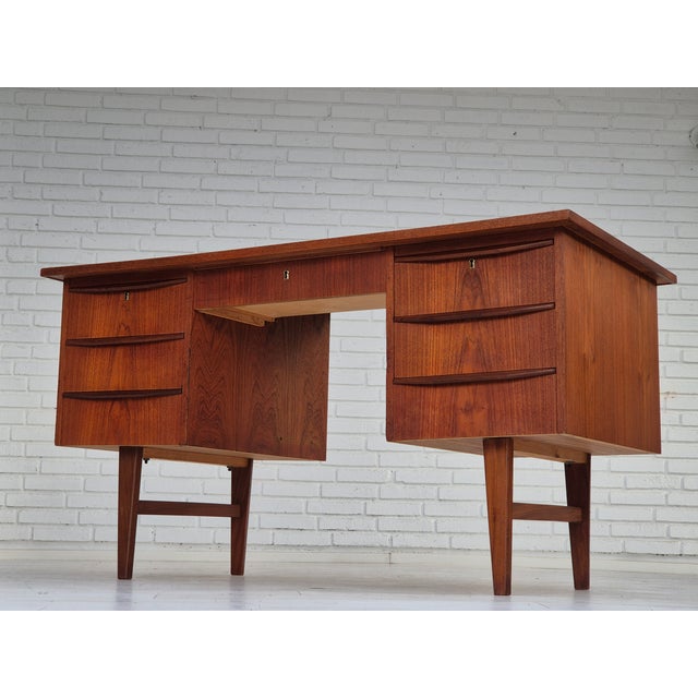 Vintage Danish Teak Desk, 1960s For Sale - Image 12 of 18