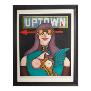 “Uptown” Abstract Lithograph by Richard Lindner For Sale